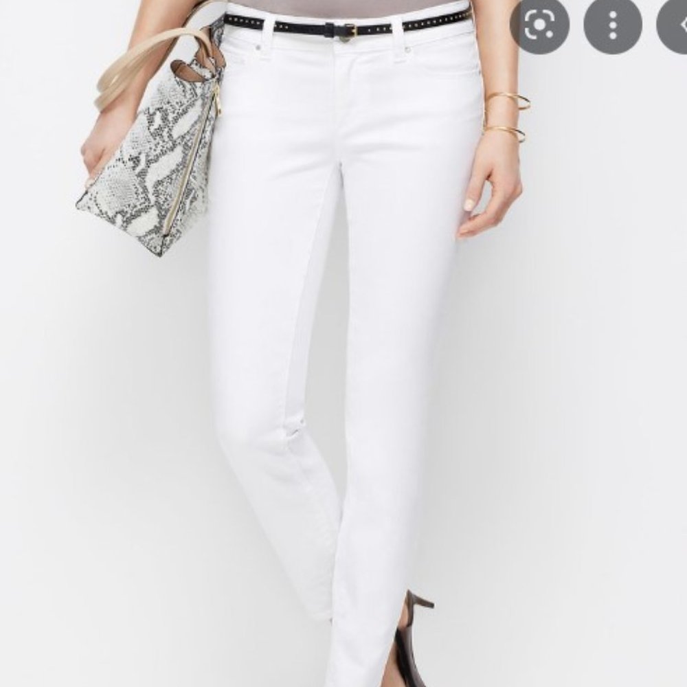 Ann Taylor Modern Fit Skinny Ankle white Jeans 4